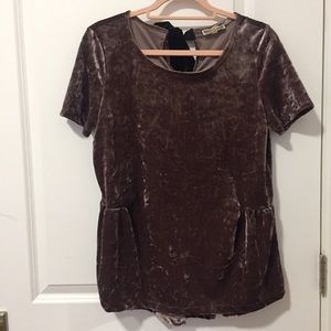 Pleione crushed purple velvet tunic - S
